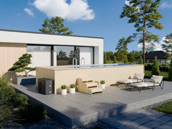 Dřevěný bazén 680 x 240 cm s polypropylenovým vložkou