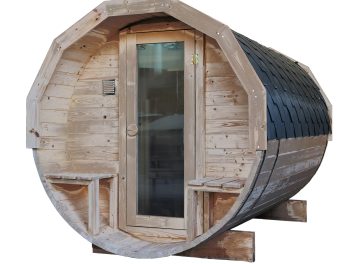 Sauna ogrodowa beczka 2,8m z balkonem Thermo